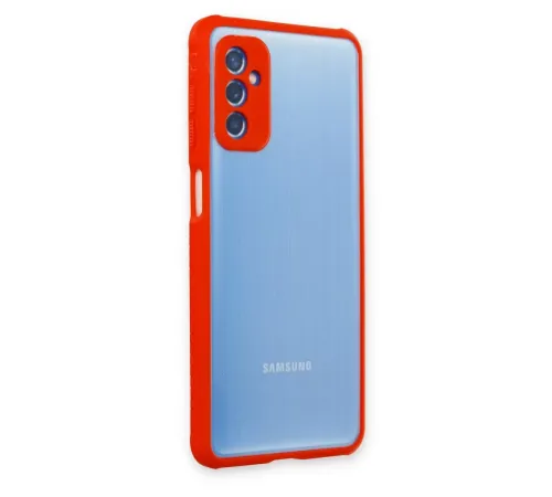 Samsung Galaxy M52 5G Kılıf Miami Şeffaf Silikon - Kırmızı