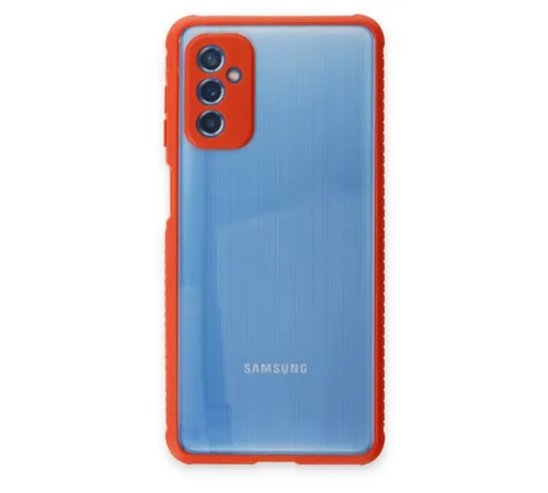 Samsung Galaxy M52 5G Kılıf Miami Şeffaf Silikon - Kırmızı