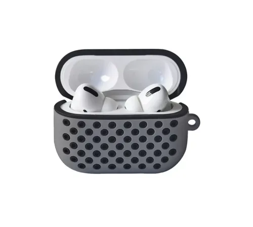 Apple Airpods Pro 2 (2.nesil) Spor Delikli Kılıf - Gri-Siyah