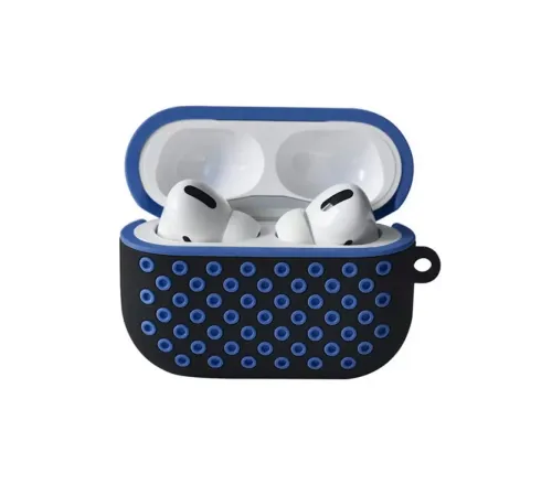 Apple Airpods Pro 2 (2.nesil) Spor Delikli Kılıf - Siyah-Mavi