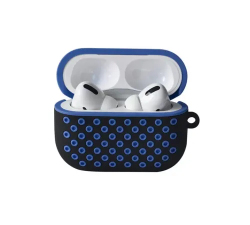 Apple Airpods Pro 2 (2.nesil) Spor Delikli Kılıf - Siyah-Mavi