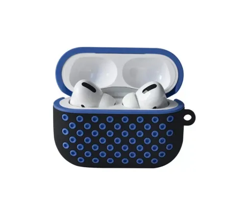 Apple Airpods Pro 2 (2.nesil) Spor Delikli Kılıf - Siyah-Mavi