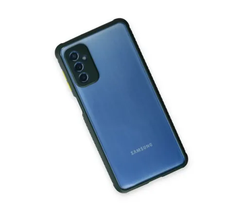 Samsung Galaxy M52 5G Kılıf Miami Şeffaf Silikon - Koyu Yeşil