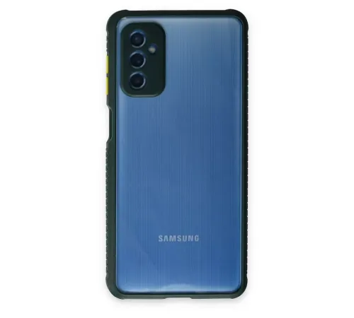 Samsung Galaxy M52 5G Kılıf Miami Şeffaf Silikon - Koyu Yeşil