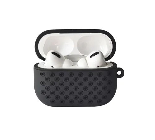 Apple Airpods Pro 2 (2.nesil) Spor Delikli Kılıf - Siyah-Siyah