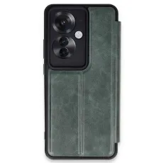 Reno 11F Kılıf Flip Cover - Koyu Yeşil