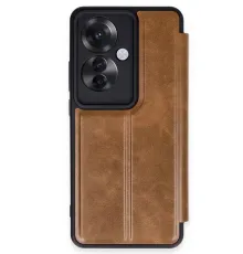 Reno 11F Kılıf Flip Cover - Taba
