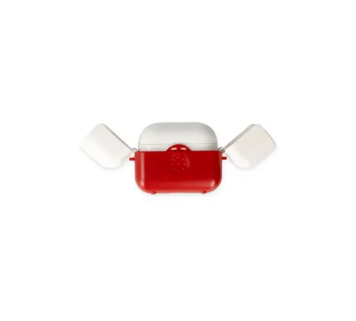 Apple Airpods 3 (3.nesil) Basmalı Kılıf - Kırmızı-Beyaz