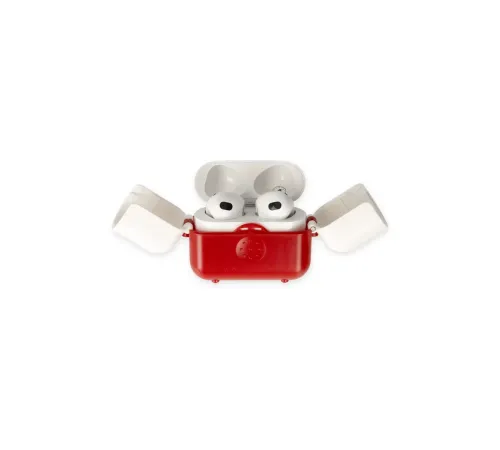 Apple Airpods 3 (3.nesil) Basmalı Kılıf - Kırmızı-Beyaz