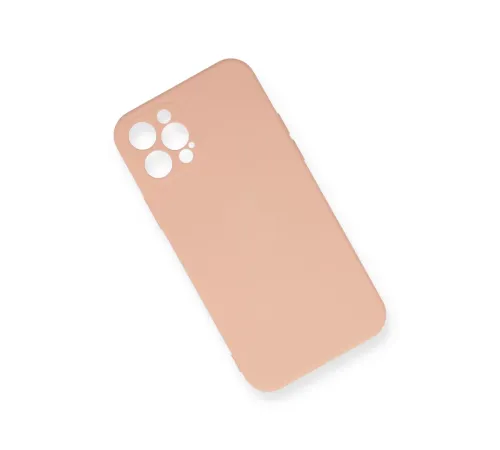 Apple iPhone 12 Pro Max Kılıf Nano içi Kadife Silikon - Pudra