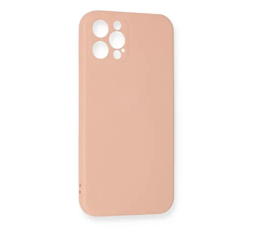 Apple iPhone 12 Pro Max Kılıf Nano içi Kadife Silikon - Pudra