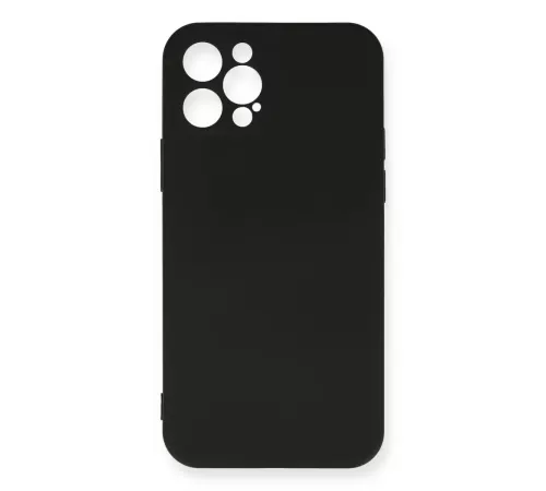 Apple iPhone 12 Pro Max Kılıf Nano içi Kadife Silikon - Siyah