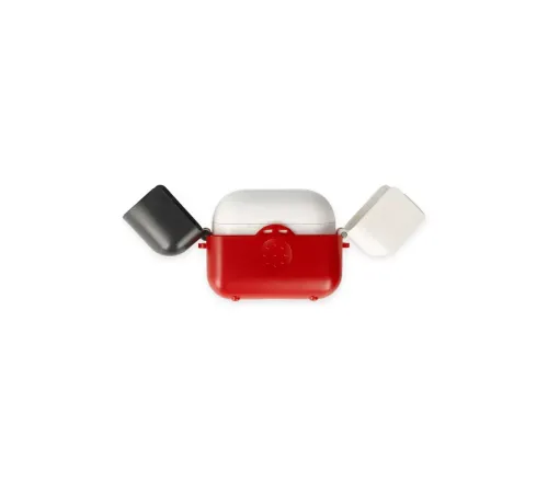Apple Airpods 3 (3.nesil) Basmalı Kılıf - Kırmızı-Siyah-Beyaz