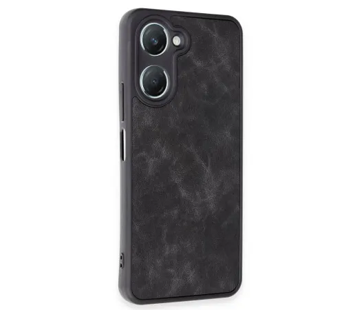 Vivo Y18 Kılıf Aras Deri Kapak - Siyah