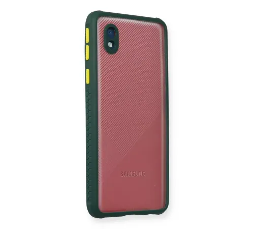 Samsung Galaxy A01 Core Kılıf Miami Şeffaf Silikon - Koyu Yeşil