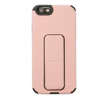 Apple iPhone 6 Kılıf Mega Standlı Silikon - Pudra