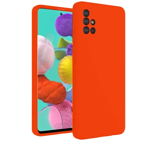Samsung Galaxy A31 Kılıf Nano içi Kadife Silikon - Turuncu