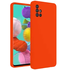 Samsung Galaxy A31 Kılıf Nano içi Kadife Silikon - Turuncu