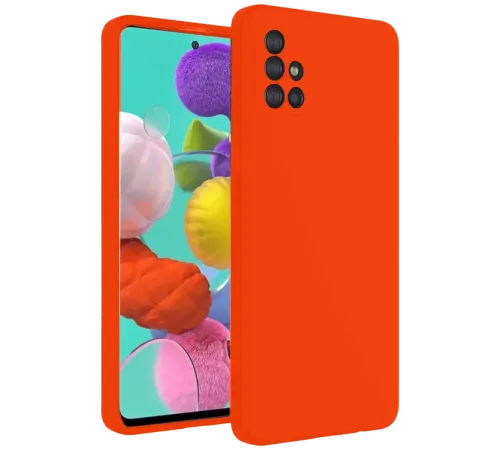 Samsung Galaxy A31 Kılıf Nano içi Kadife Silikon - Turuncu