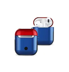 Apple Airpods 2 (2.nesil) 3in1 Kılıf - Lacivert-Kırmızı