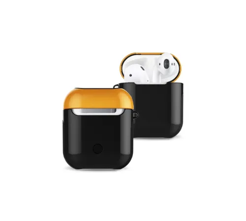 Apple Airpods 2 (2.nesil) 3in1 Kılıf - Siyah-Sarı