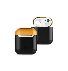 Apple Airpods 2 (2.nesil) 3in1 Kılıf - Siyah-Sarı