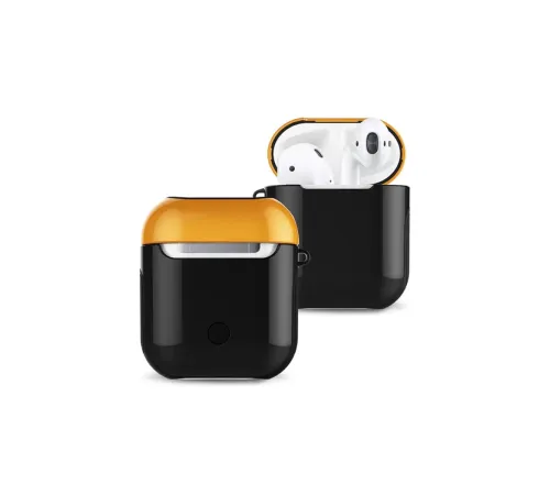 Apple Airpods 2 (2.nesil) 3in1 Kılıf - Siyah-Sarı