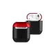 Apple Airpods 2 (2.nesil) 3in1 Kılıf - Siyah-Kırmızı