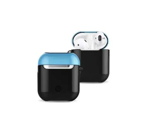 Apple Airpods 2 (2.nesil) 3in1 Kılıf - Siyah-Mavi
