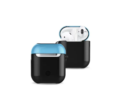 Apple Airpods 2 (2.nesil) 3in1 Kılıf - Siyah-Mavi