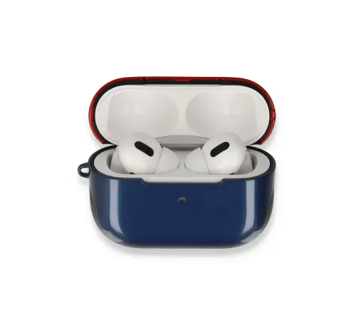 Apple Airpods 3 (3.nesil) 3in1 Kılıf - Lacivert-Kırmızı