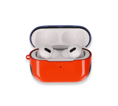 Apple Airpods Pro (1.nesil) 3in1 Kılıf - Kırmızı-Lacivert
