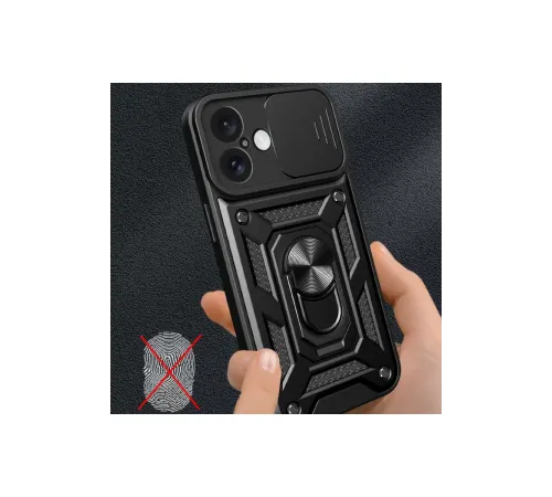 Apple iPhone 16 Kılıf Pars Lens Yüzüklü Silikon - Siyah