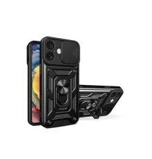 Apple iPhone 16 Kılıf Pars Lens Yüzüklü Silikon - Siyah