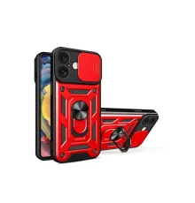 Apple iPhone 16 Kılıf Pars Lens Yüzüklü Silikon - Kırmızı