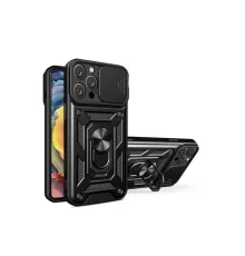 Apple iPhone 16 Pro Kılıf Pars Lens Yüzüklü Silikon - Siyah