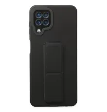 Samsung Galaxy A22 Kılıf Mega Standlı Silikon - Siyah