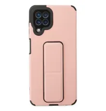 Samsung Galaxy A22 Kılıf Mega Standlı Silikon - Pudra