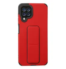 Samsung Galaxy A22 Kılıf Mega Standlı Silikon - Kırmızı