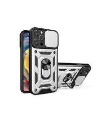 Apple iPhone 16 Pro Kılıf Pars Lens Yüzüklü Silikon - Gümüş