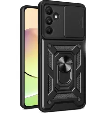 Samsung Galaxy M15 Kılıf Pars Lens Yüzüklü Silikon - Siyah
