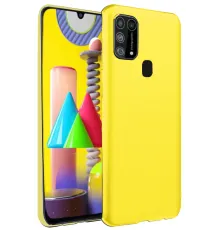 Samsung Galaxy M31 Kılıf Nano içi Kadife Silikon - Sarı