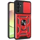 Samsung Galaxy M15 Kılıf Pars Lens Yüzüklü Silikon - Kırmızı
