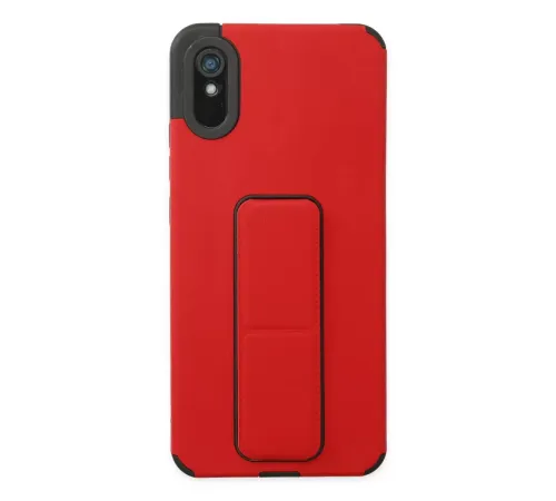 Redmi 9A Kılıf Mega Standlı Silikon - Kırmızı