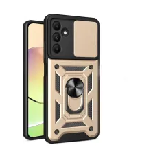 Samsung Galaxy M15 Kılıf Pars Lens Yüzüklü Silikon - Gold