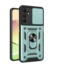Samsung Galaxy M15 Kılıf Pars Lens Yüzüklü Silikon - Yeşil