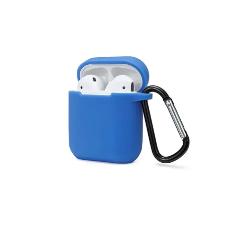 Apple Airpods 2 (2.nesil) Sert Silikon Kılıf - Mavi