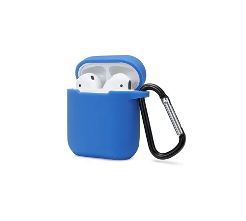 Apple Airpods 2 (2.nesil) Sert Silikon Kılıf - Mavi
