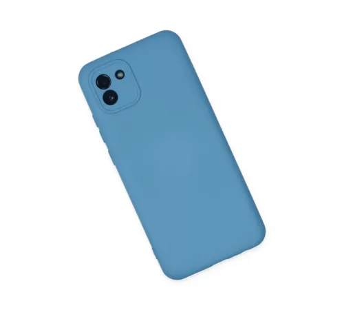 Samsung Galaxy A03 Kılıf Nano içi Kadife Silikon - Mavi