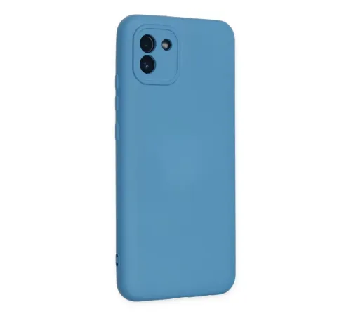 Samsung Galaxy A03 Kılıf Nano içi Kadife Silikon - Mavi
